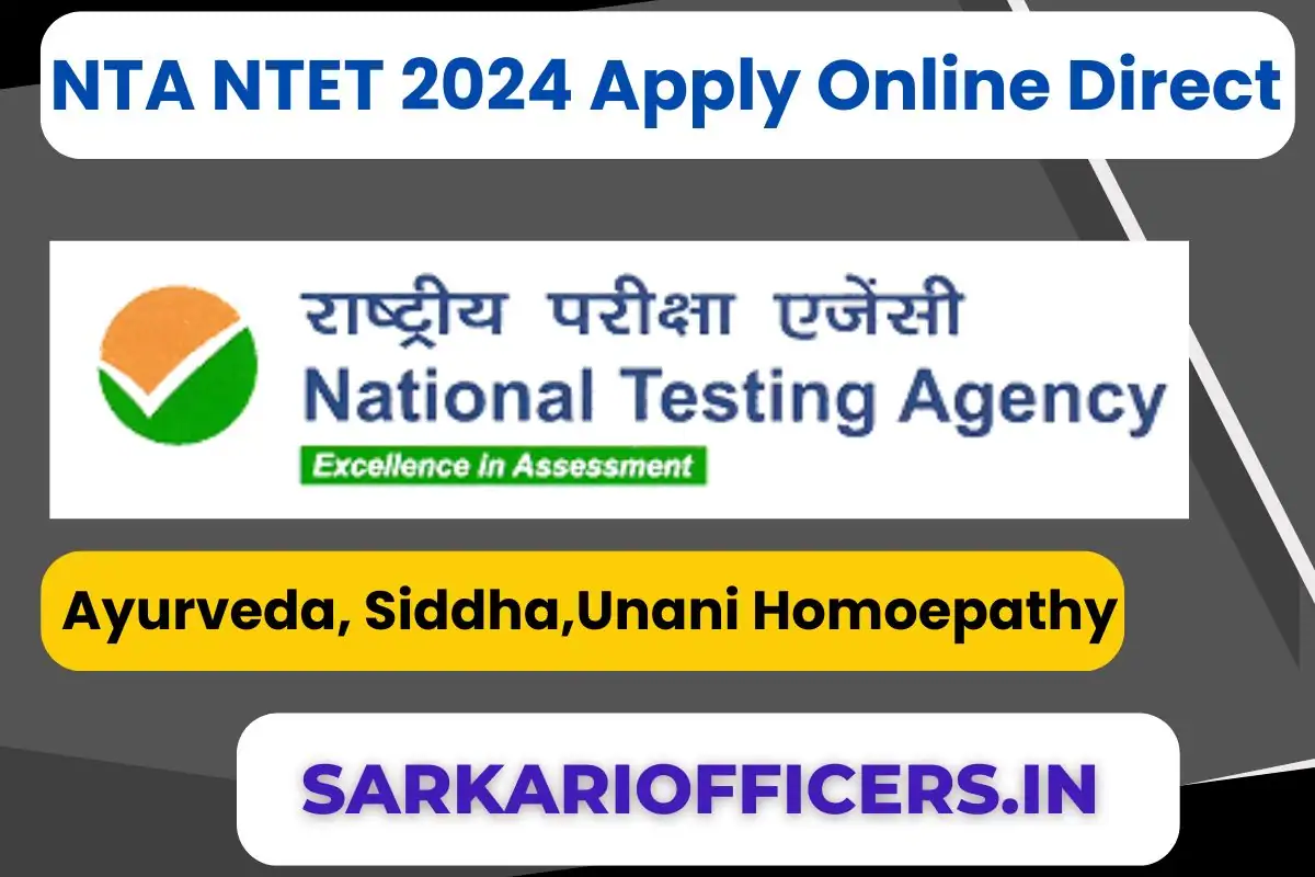 NTA NTET 2024 Apply Online Direct Link
