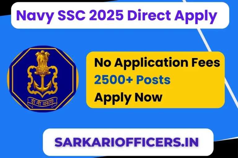 Navy SSC 2025 Officers Recruitment Apply Link