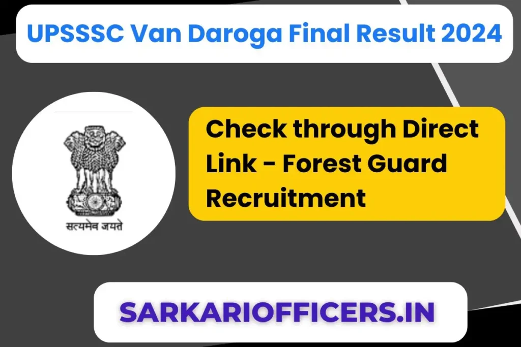 UPSSSC Van Daroga Result 2024 Final