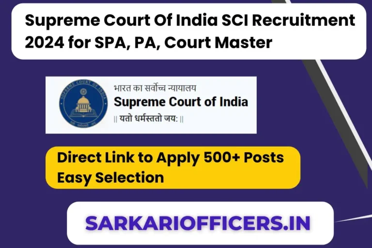Supreme Court Of India SCI Recruitment 2024